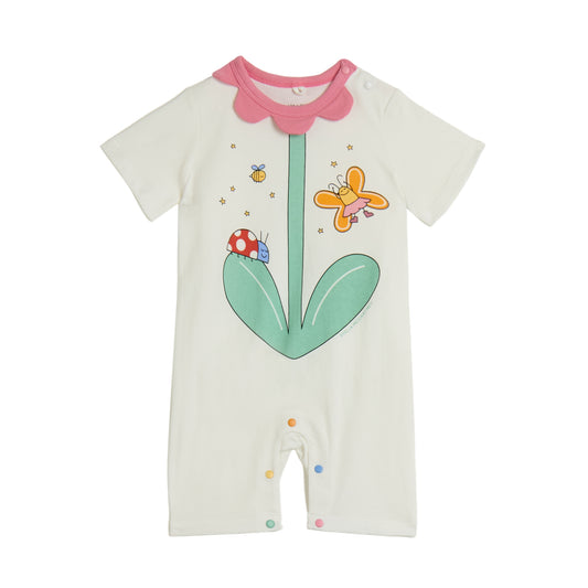 STELLA MCCARTNEY - Baby Girl SS Romper With Garden Critters