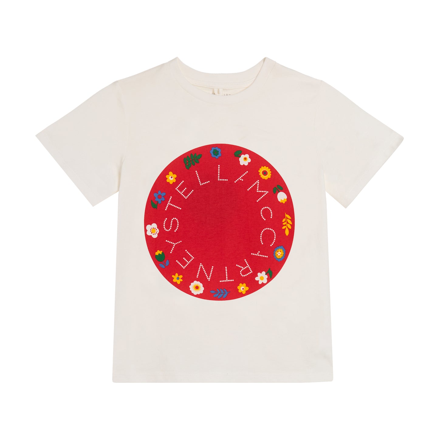 STELLA MCCARTNEY - Girl SS T-shirt With Stella Logo Disk Print in Red