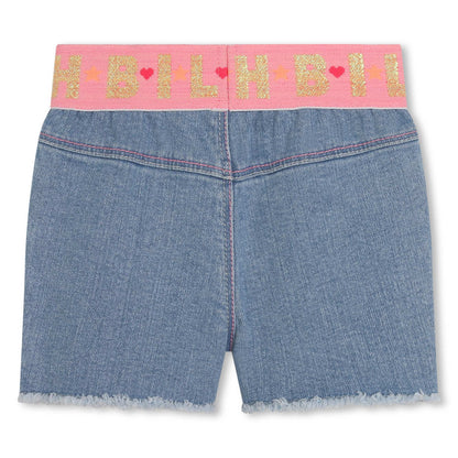 BILLIEBLUSH - Baby Denim Shorts W/ Elastic Logo Waist