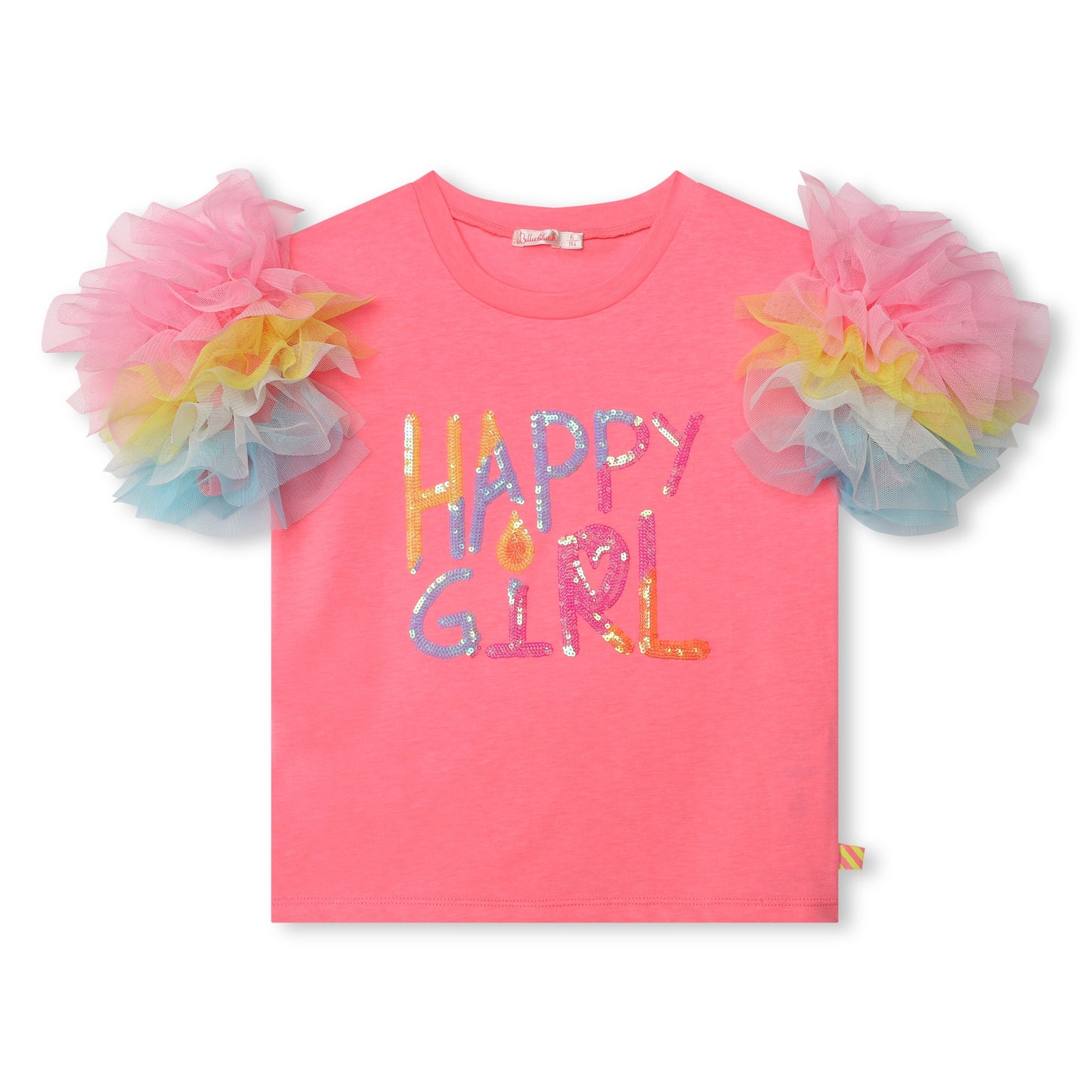 BILLIEBLUSH - Happy Girl Tee W/ Ruffle Tulle Sleeves