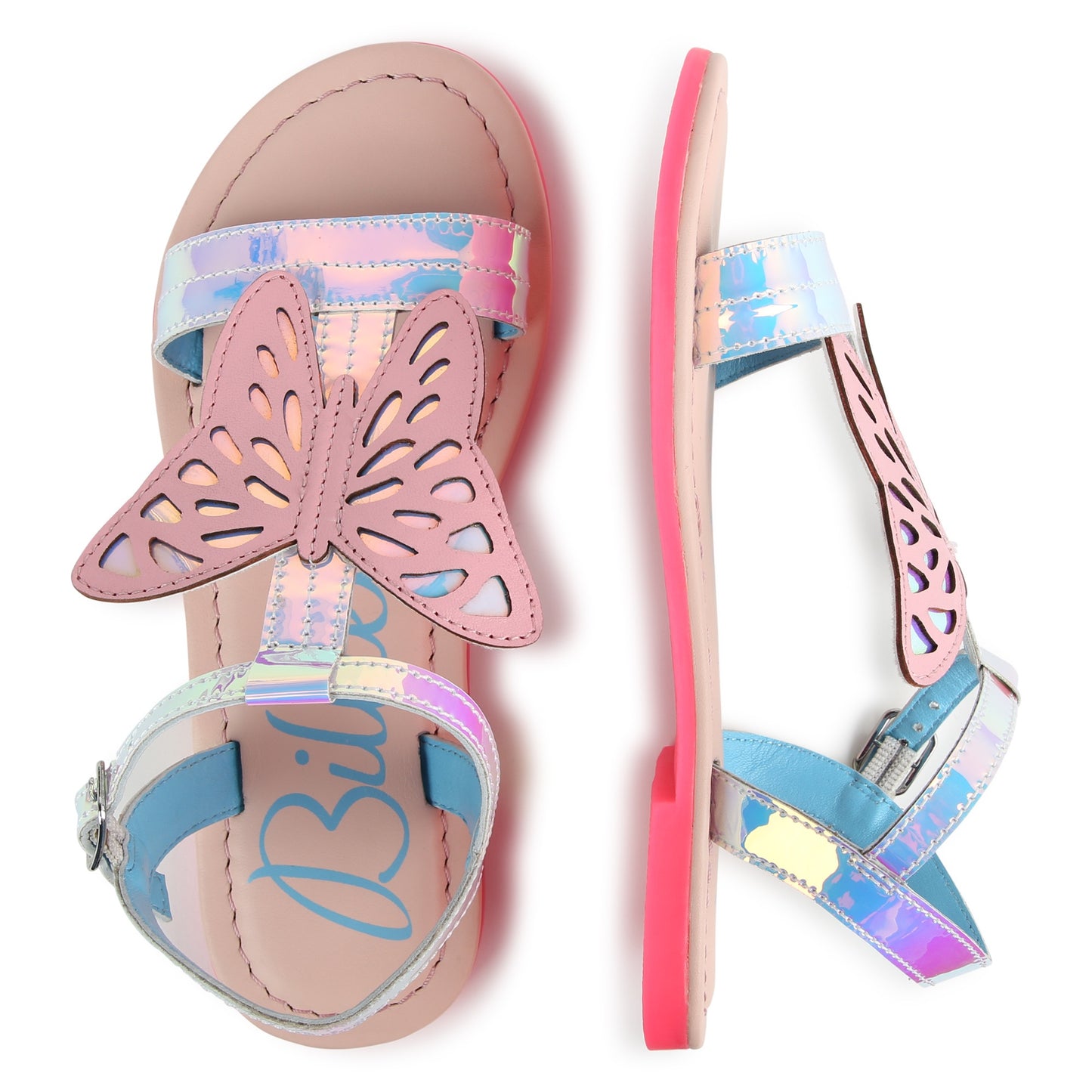 BILLIEBLUSH - Iridescent Sandals W/ Large Butterfly