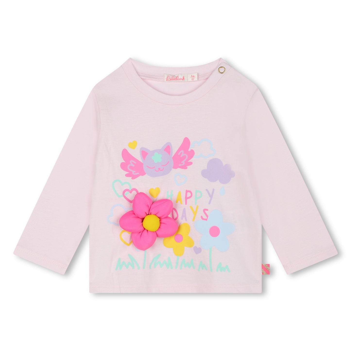 BILLIEBLUSH - LONG SLEEVE GRAPHIC TSHIRT - BABY PINK