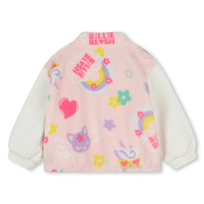 BILLIEBLUSH - ZIP UP FLEECE CARDIGAN ALLOVER MAGIC RAINBOW PRINT