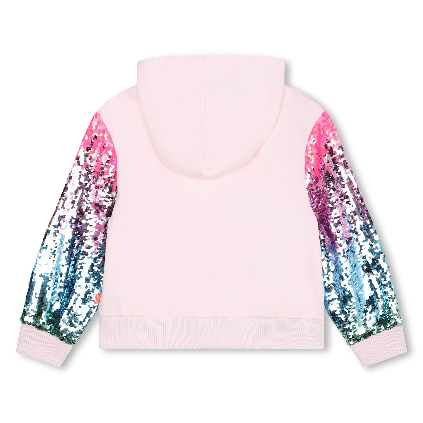 BILLIEBLUSH - Hooded Zip Up Sweatshirt With Sequin Sleeves