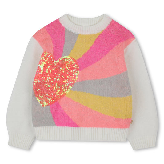 BILLIEBLUSH - Girls Rainbow Heart Sweater