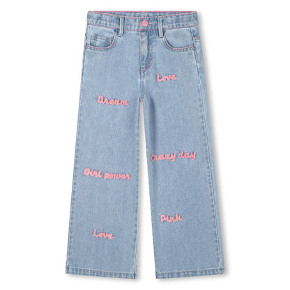 BILLIEBLUSH - Girls Denim Pants With Words