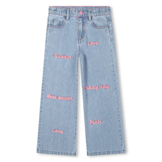 BILLIEBLUSH - Girls Denim Pants With Words
