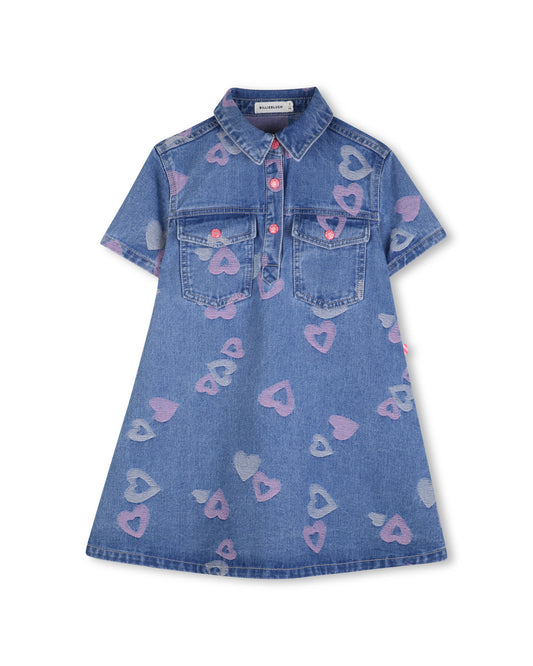 BILLIEBLUSH - Denim Heart Print Dress