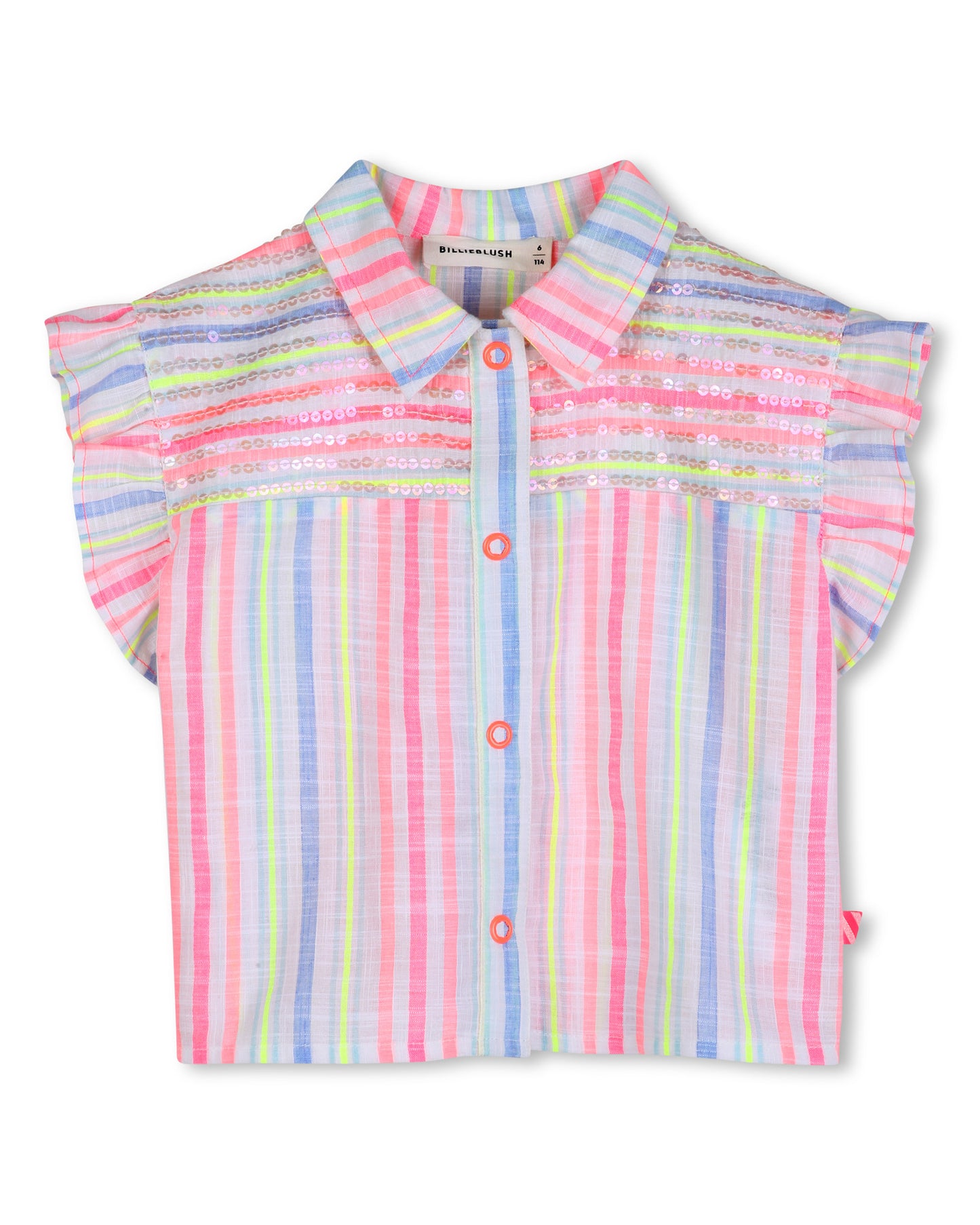 BILLIEBLUSH - Striped Short Sleeve Blouse