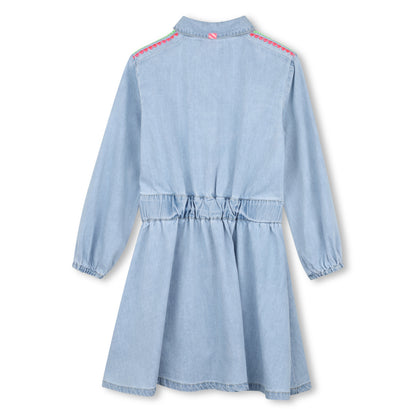 BILLIEBLUSH - Girls Light Denim LS Dress With Collar
