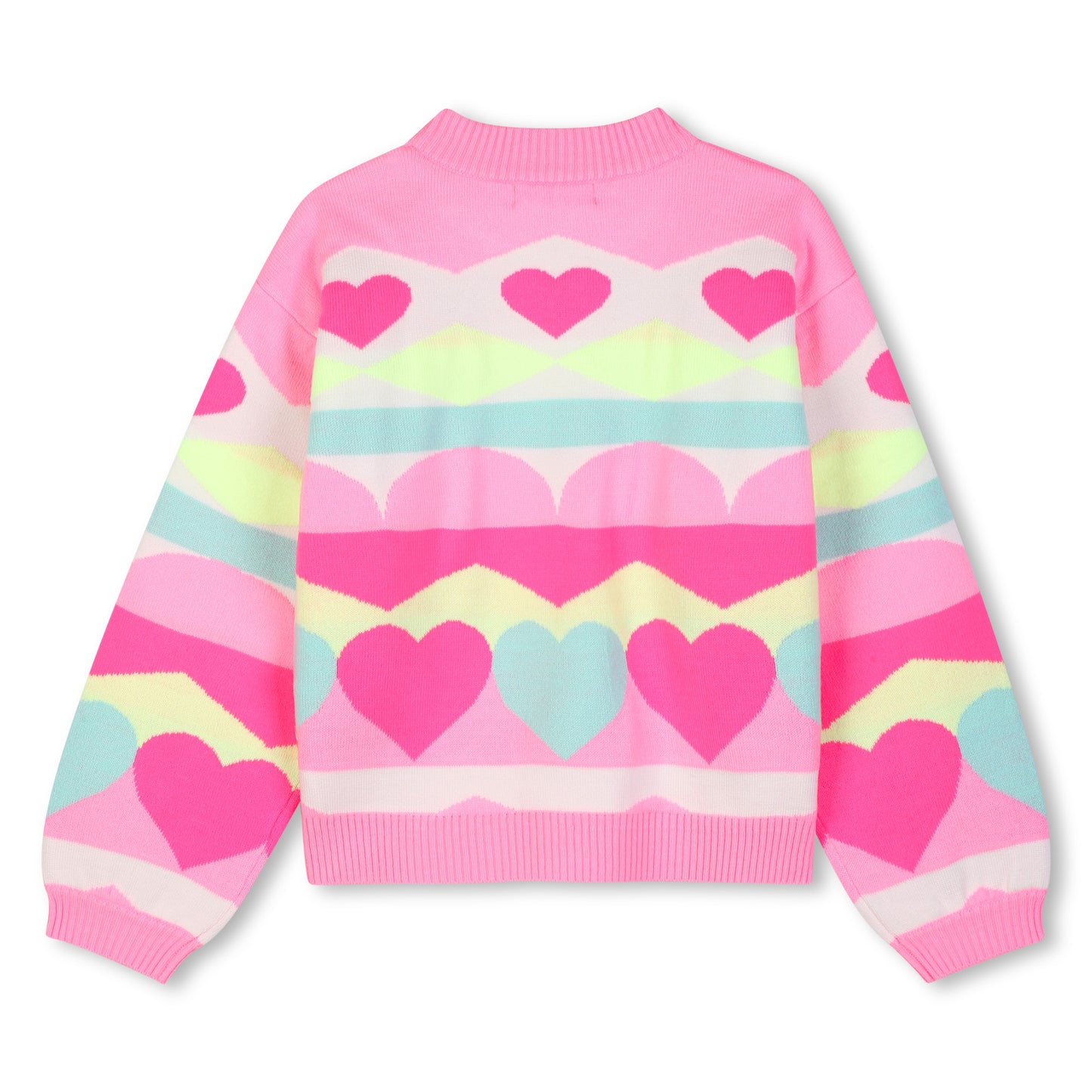 BILLIEBLUSH - Girls Sweater With Heart & Zigzag Pattern
