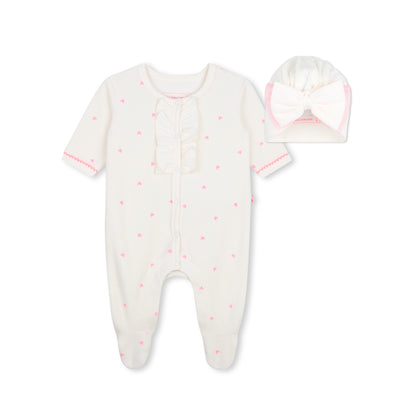 BILLIEBLUSH - NB Velvet Footie + Hat Set