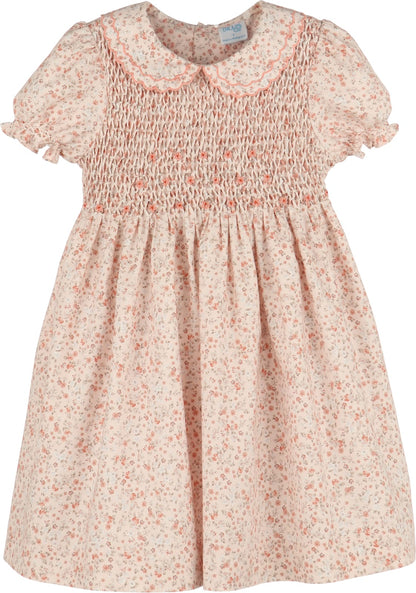 LULI & ME - Honeycomb Smock Dress - Orange