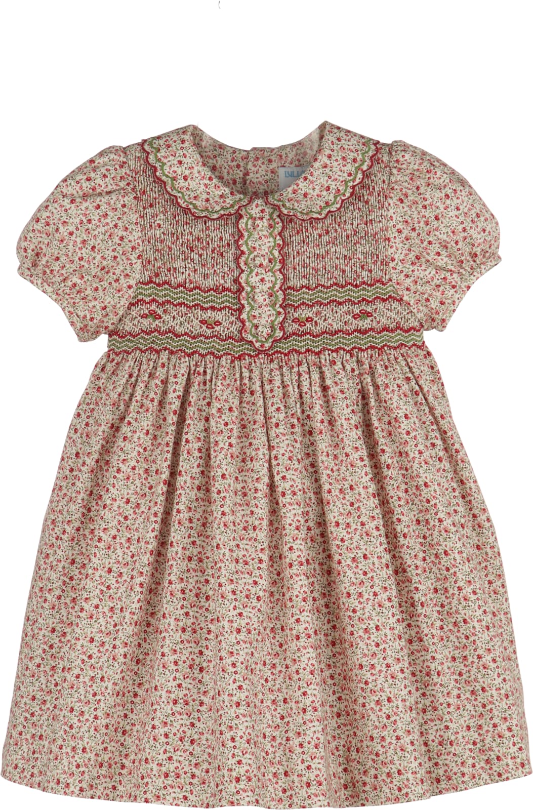 LULI & ME - Mulberry Floral Smock Dress, Red
