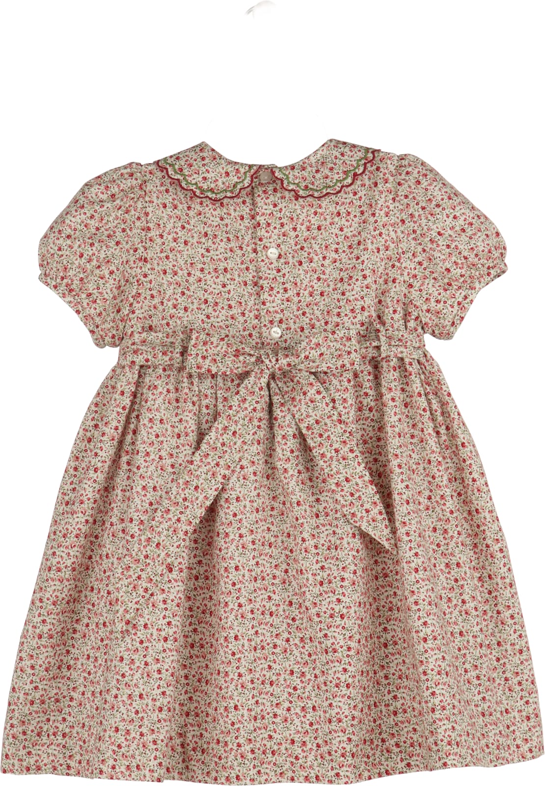 LULI & ME - Mulberry Floral Smock Dress, Red