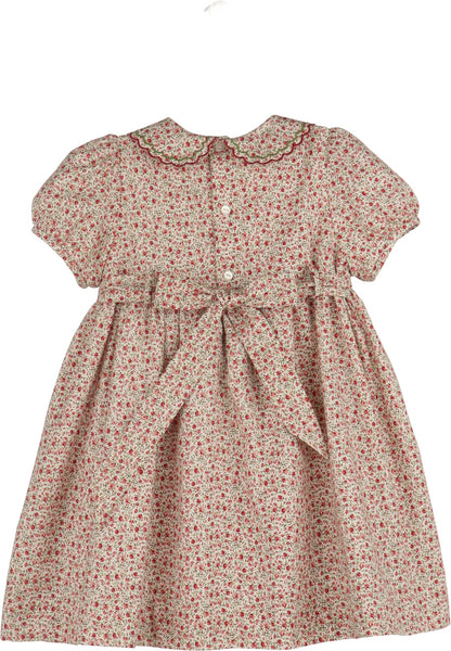 LULI & ME - Mulberry Floral Smock Dress, Red