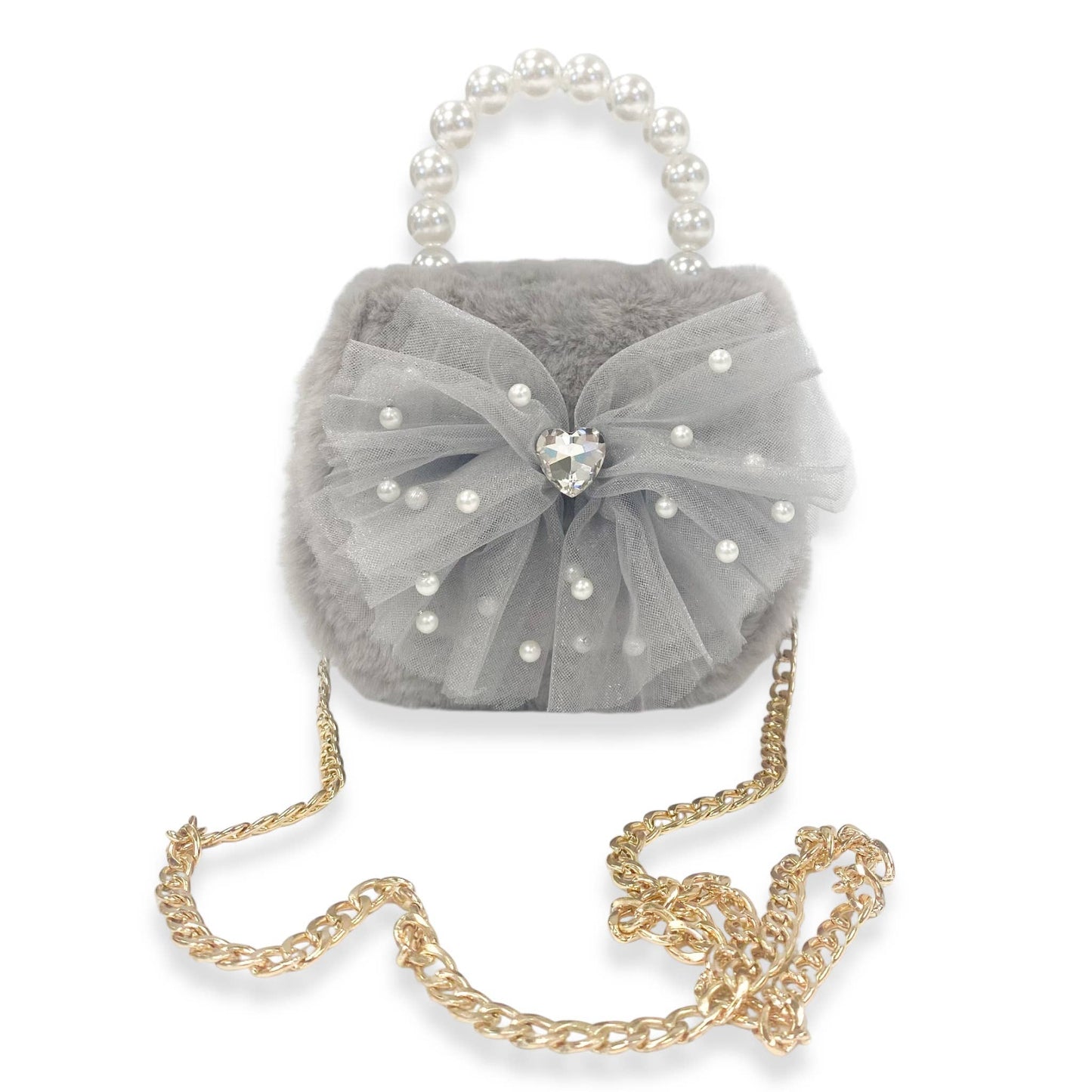 DOE A DEAR -  Mesh Bow Furry Purse