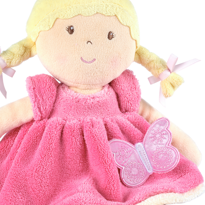 Ria Blonde Hair with Pink and White Dress