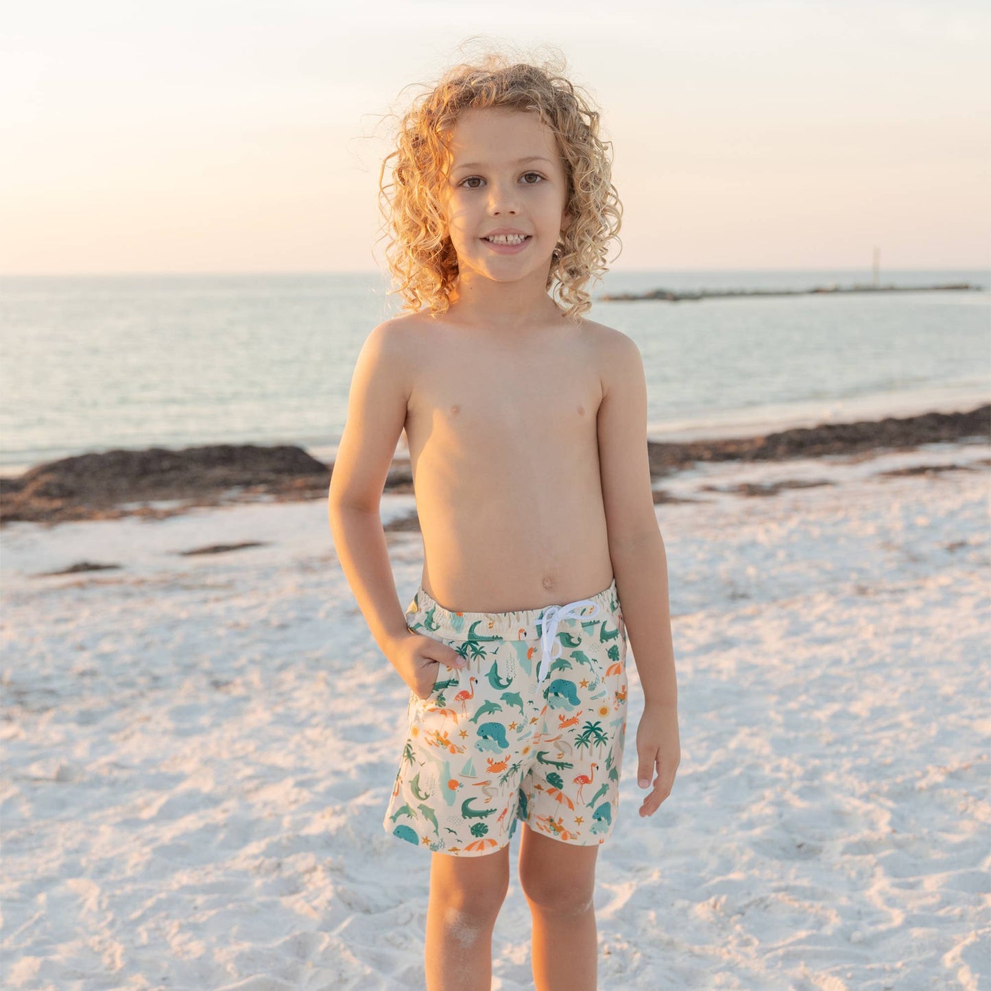EMERSON & FRIENDS - Explore Florida Boys Swim Trunks