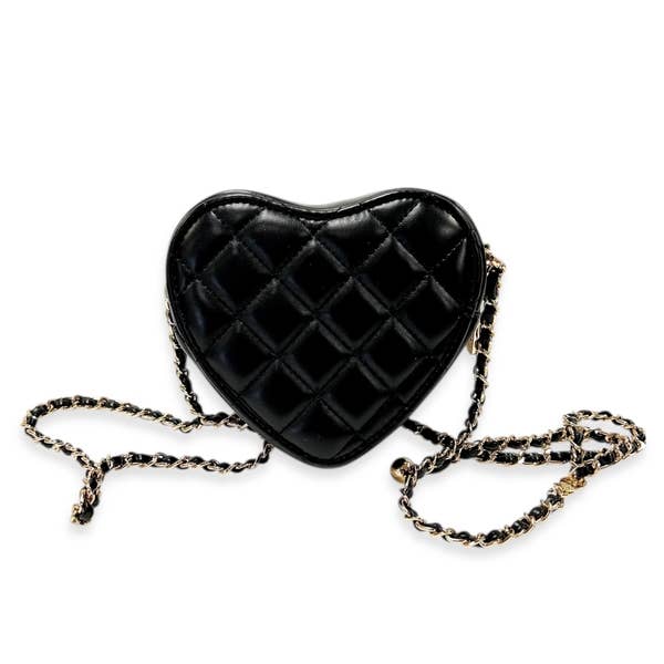 DOE A DEAR -  Quilted Leather Heart Purse