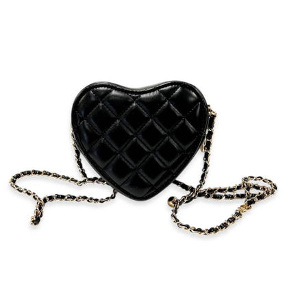 DOE A DEAR -  Quilted Leather Heart Purse
