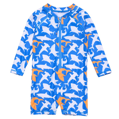 SNAPPER ROCK - Shark Squad LS Sunsuit