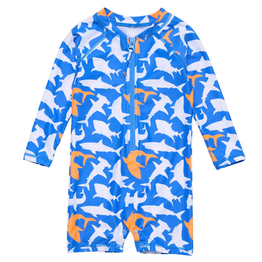 SNAPPER ROCK - Shark Squad LS Sunsuit