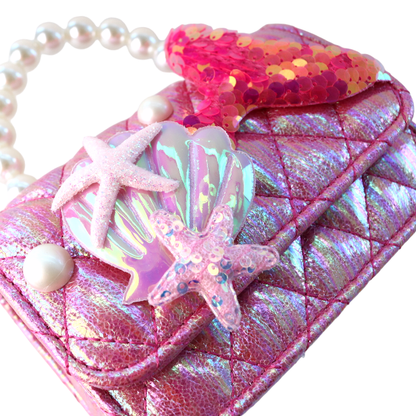 DOE A DEAR -  Mermaid Shiny Quilted Purse