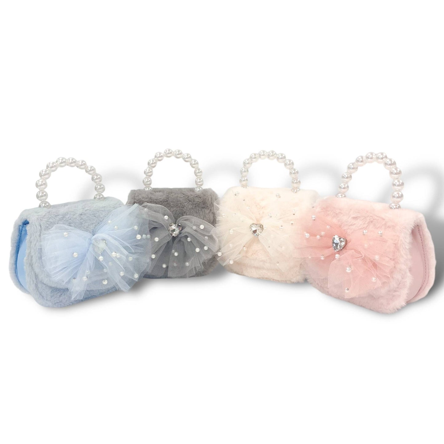 DOE A DEAR -  Mesh Bow Furry Purse