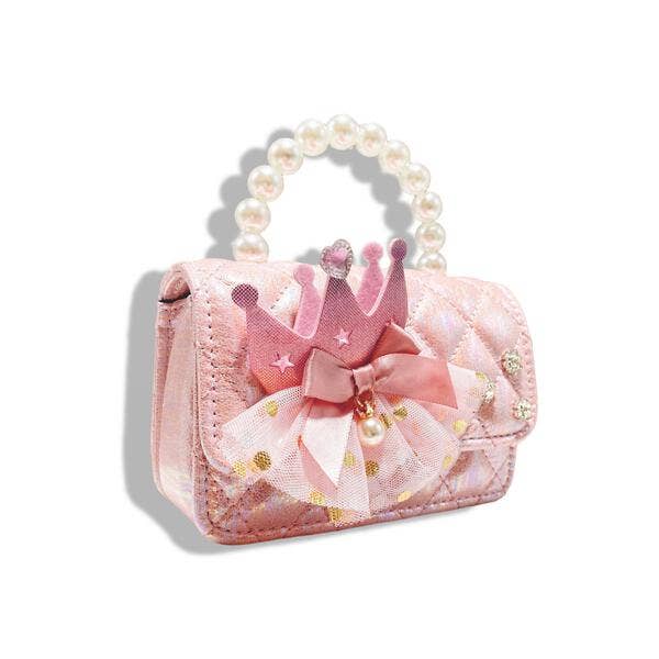 DOE A DEAR - Crown Applique Shiny Quilted Purse