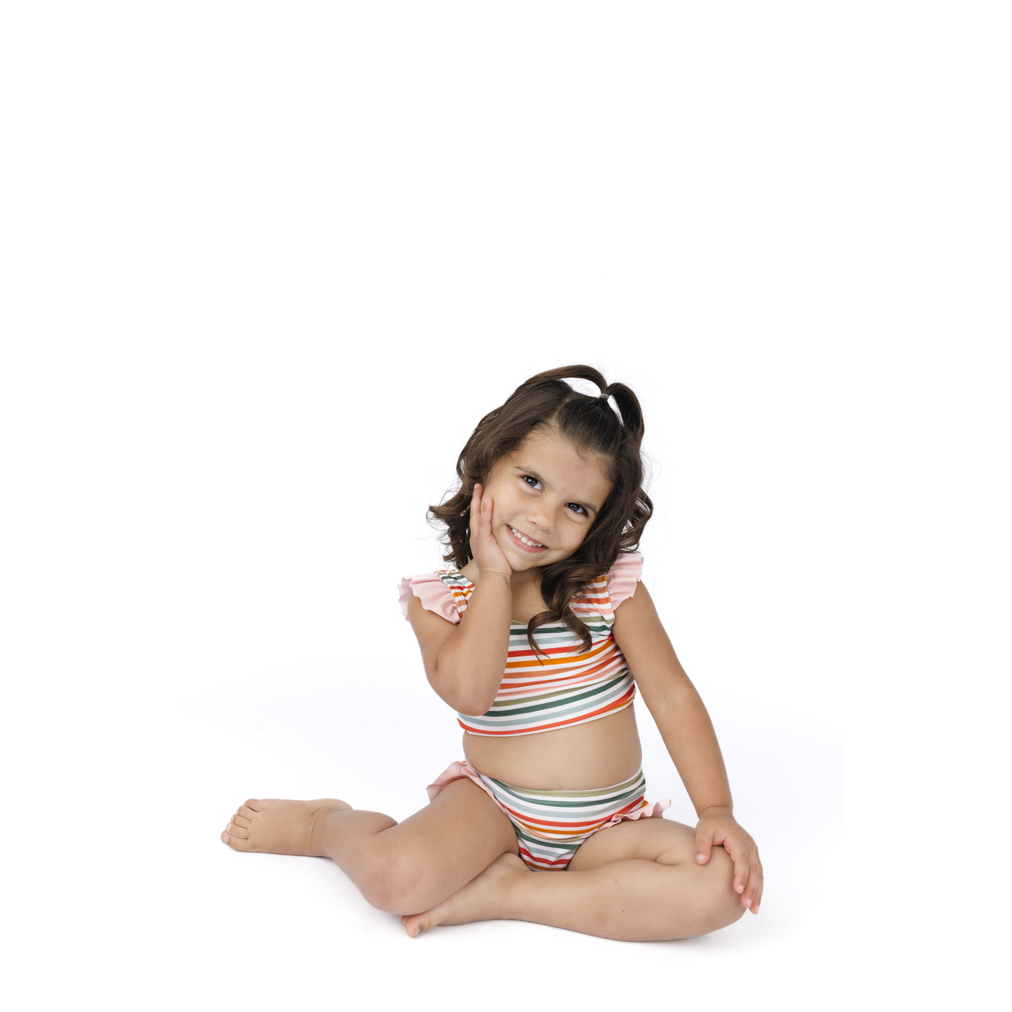 EMERSON & FRIENDS - Sunset Stripes Flutter Bikini Girls Swimsuit