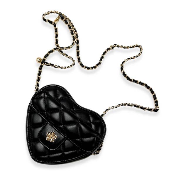 DOE A DEAR -  Quilted Leather Heart Purse