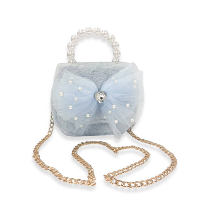 DOE A DEAR -  Mesh Bow Furry Purse