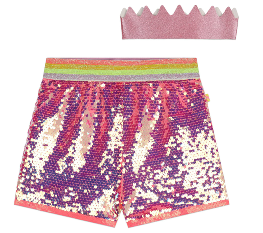 BILLIEBLUSH - Sequin Shorts W/ Sold W/ Glittered Crown