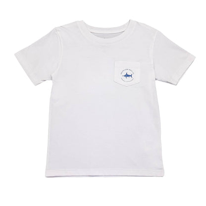 Boys Fishing Pole Flag Graphic Tee -White 