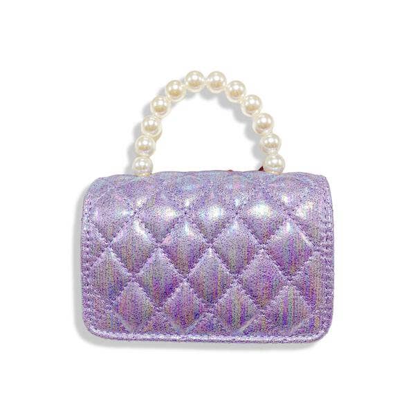 DOE A DEAR - Crown Applique Shiny Quilted Purse