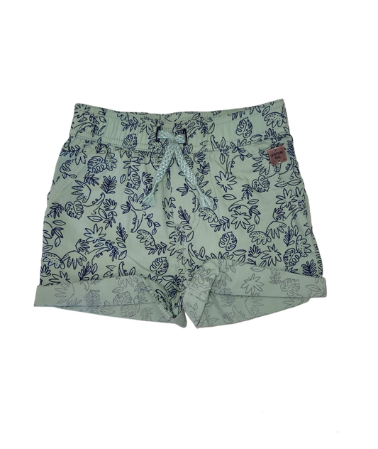 CARREMENT BEAU - Boy Poplin Shorts W/ Allover Leaf Pattern