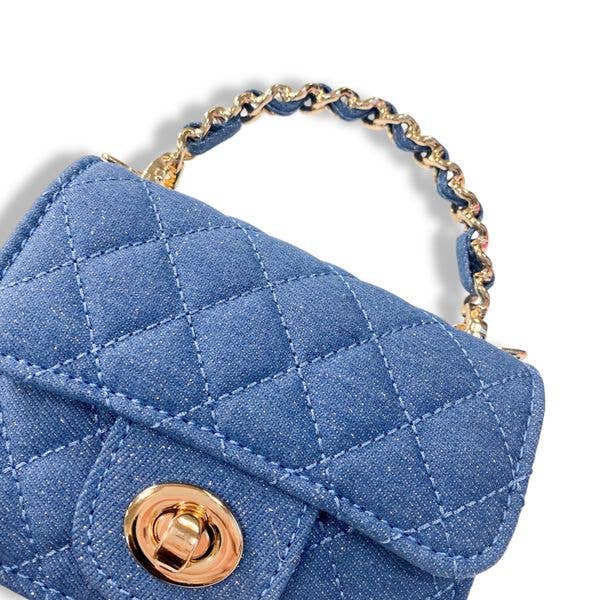 DOE A DEAR -  Sparkly Denim Quilted Purse