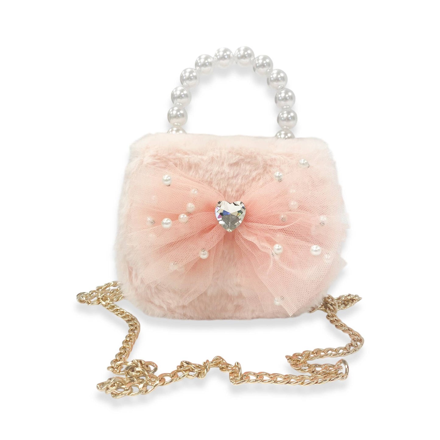 DOE A DEAR -  Mesh Bow Furry Purse