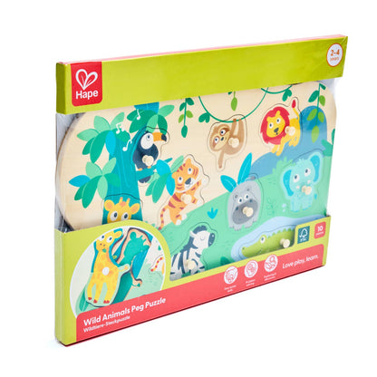 HAPE - Wild Animals Peg  Puzzle
