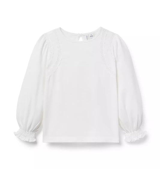 JANIE and JACK - Crochet Trim Top