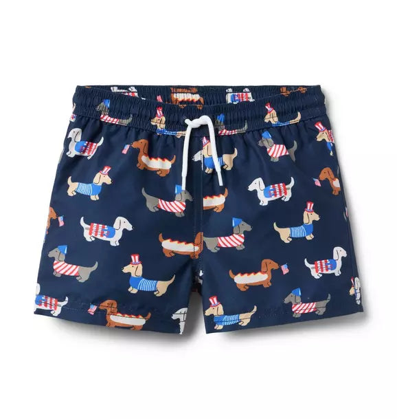 JANIE AND JACK - W Dog Aop Swim Trunk Amr