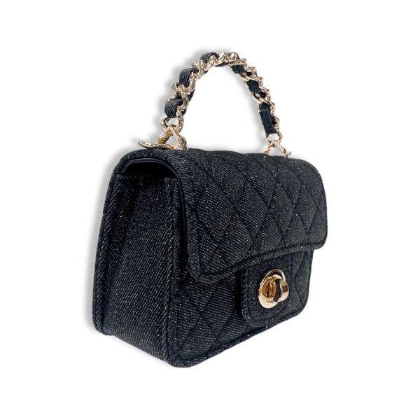 DOE A DEAR -  Sparkly Denim Quilted Purse