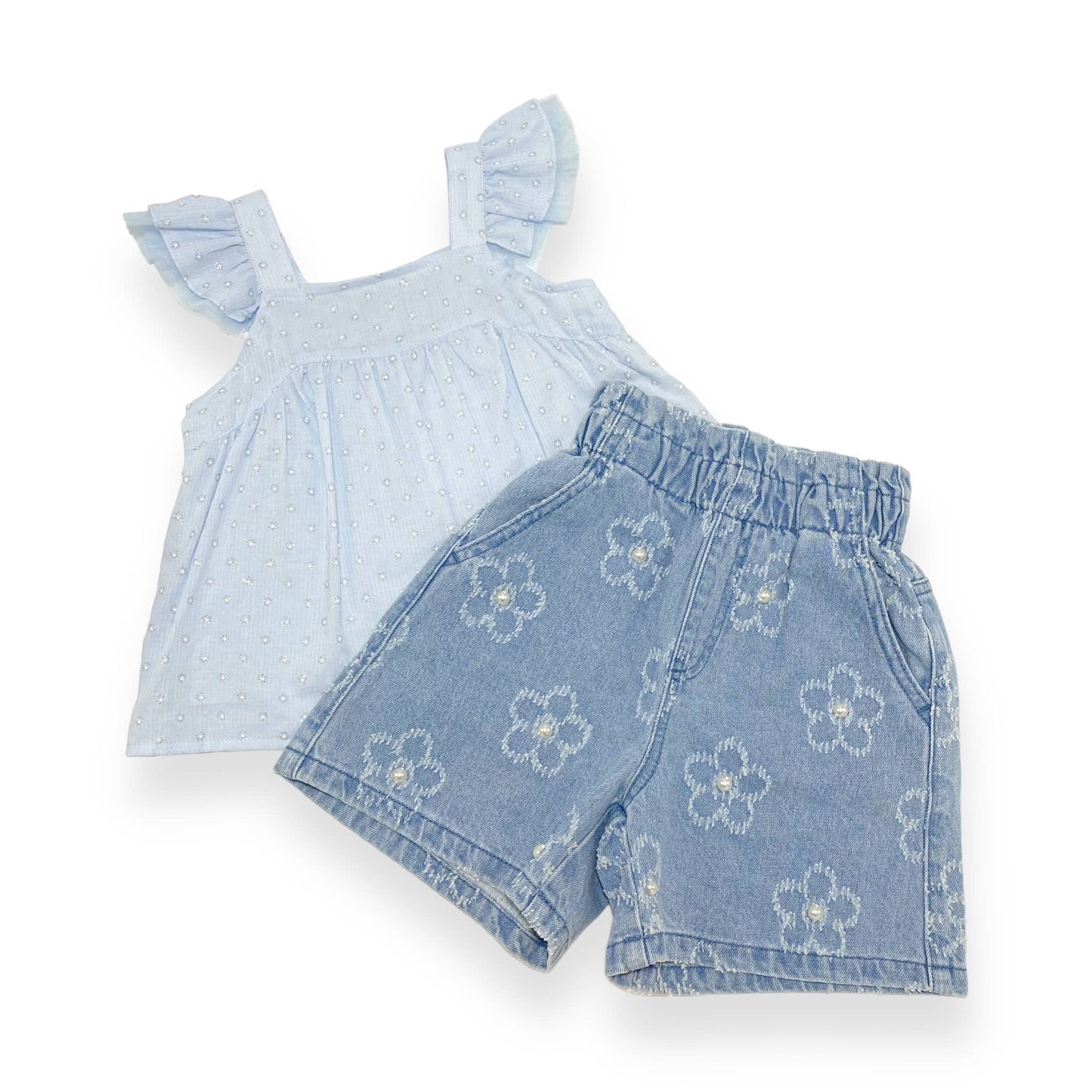 DOE A DEAR - Floral Denim Shorts