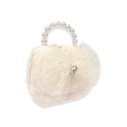 DOE A DEAR -  Mesh Bow Furry Purse