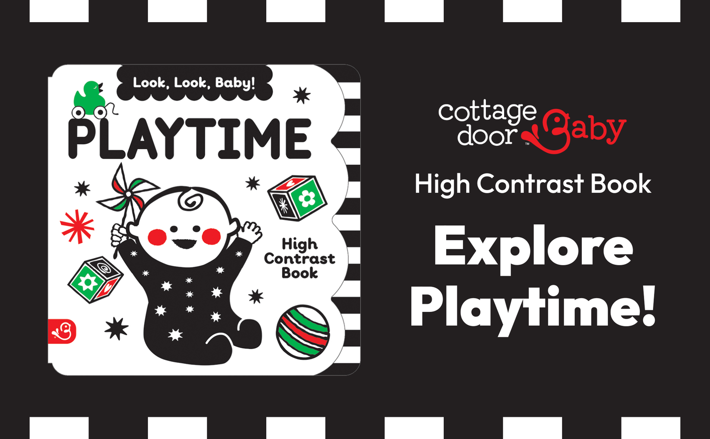 Look, Look, Baby! Playtime High Contrast Black & White Book