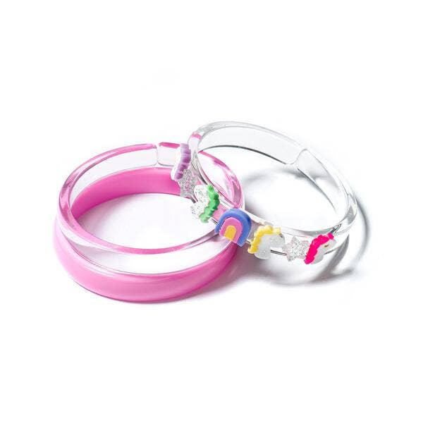 LILIES & ROSES - Unicorn & Stars Pink Bangles