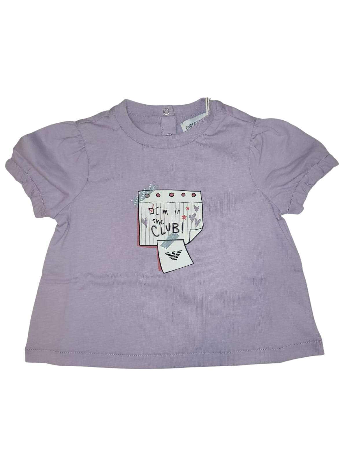 EMPORIO ARMANI - Baby Girl Ruffle Sleeve TShirt Club Graphic D1