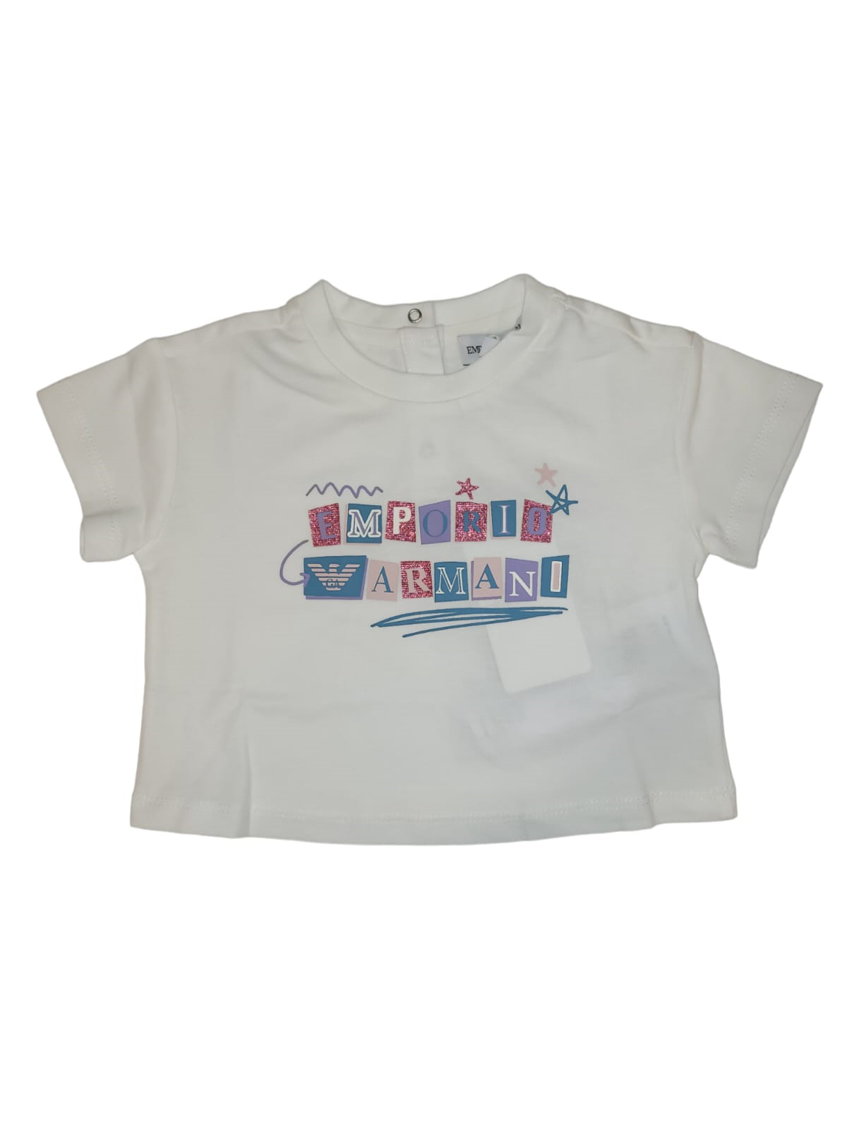 EMPORIO ARMANI - Baby Girl TShirt Colorful Logo Graphic