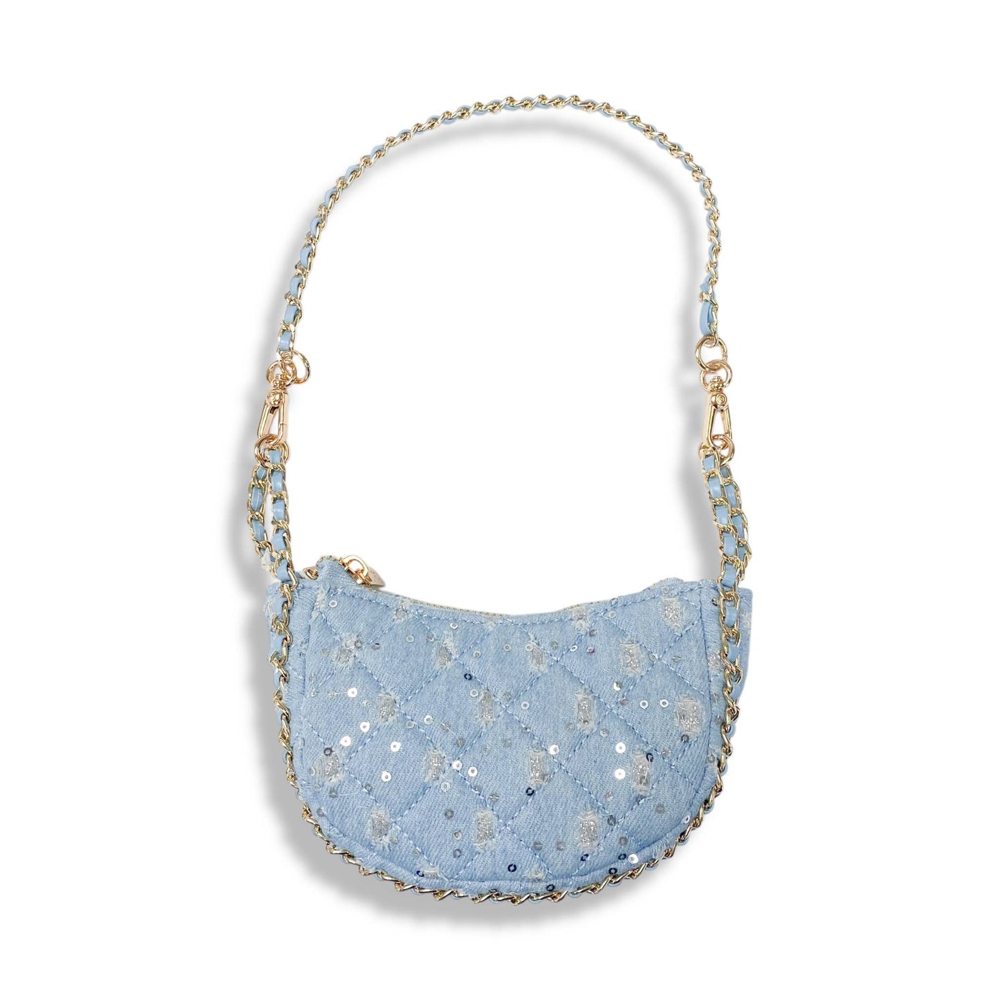 DOE A DEAR -  Denim Crescent Purse - Dark Blue